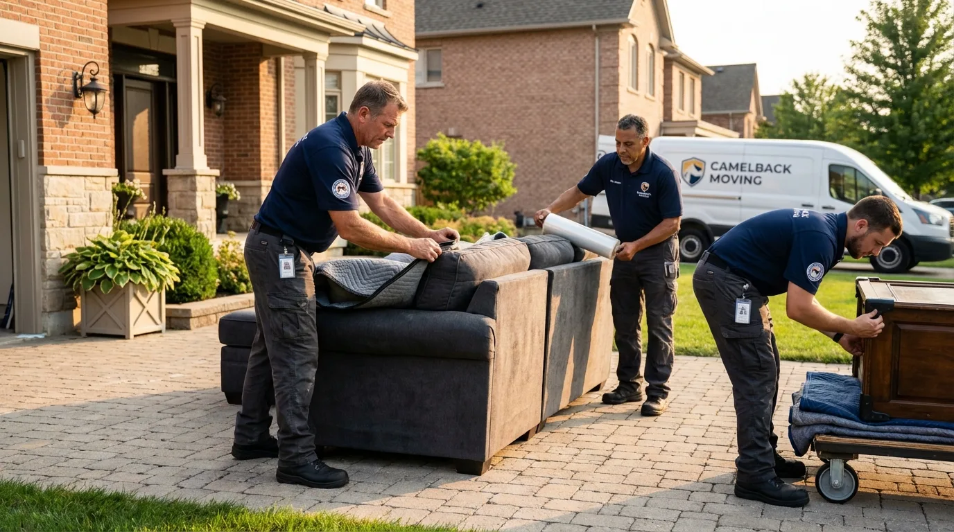 Large estate moving crew wrapping furniture in Saint James City, FL